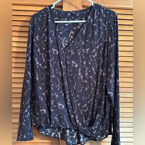Rails Hilary Abstract Animal Print Wrap Front Blouse